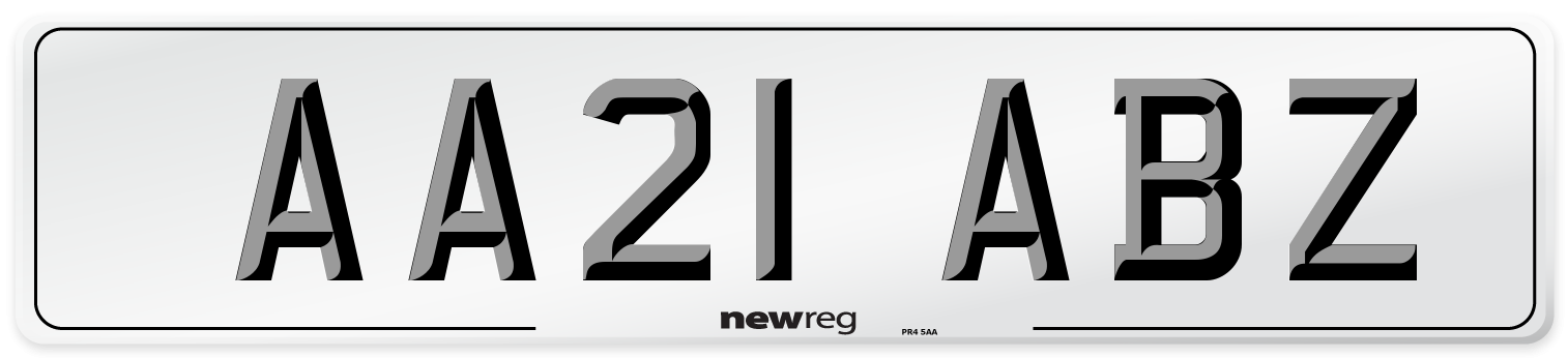 AA21 ABZ Number Plate from New Reg